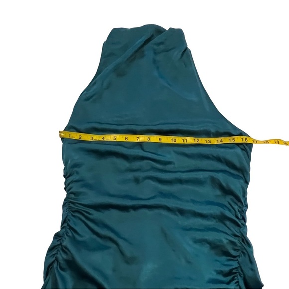 A.L.C. Inez Dress In Emerald Midi Ruched Draped 10 Satin Event - Picture 13 of 16